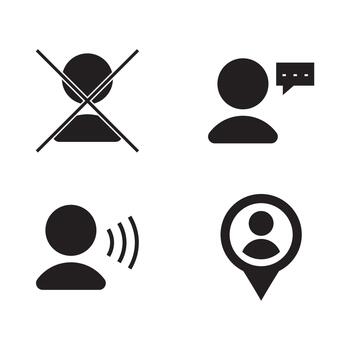 User Communication Interface Solid Icon Set vector