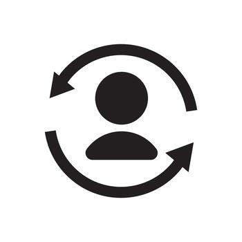 Switch User Account Refresh Solid Icon vector