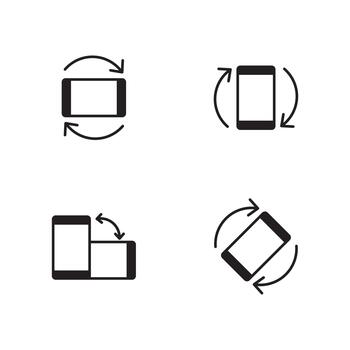 Solid Smartphone Device Screen Orientation Icon Bundle vector