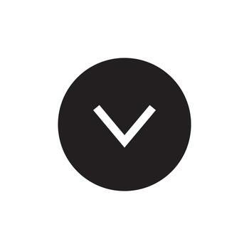 sólido abajo flecha navegación icono para móvil web vector