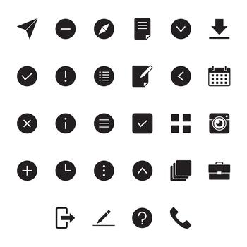 Essential Solid Icon Set Collection for Interface Design vector
