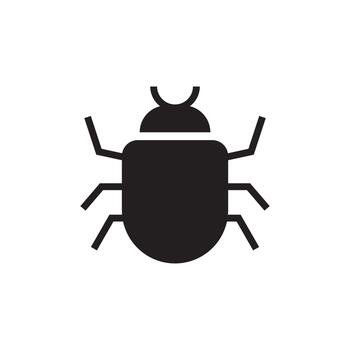 Solid Black Computer Bug Malware Virus Protection vector