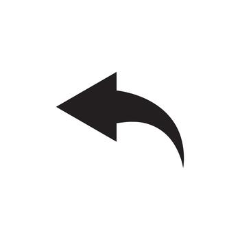 Solid Black Undo Return Back Arrow Navigation vector