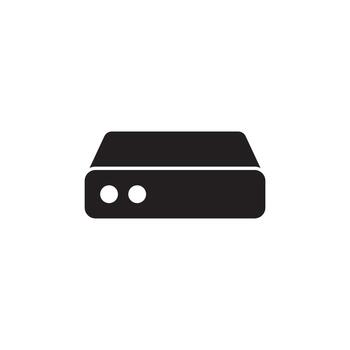Solid Black Hard Drive Data Storage Server vector