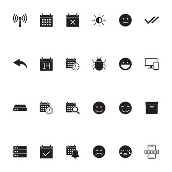 Solid Black Big Collection Interface General Application vector
