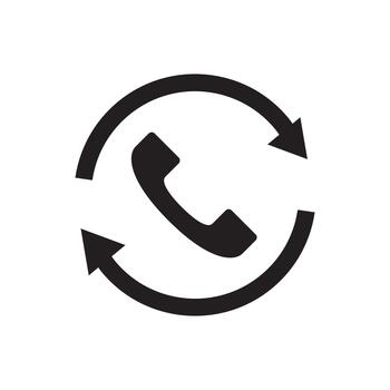 Sync Refresh Phone Call Data Solid Icon vector