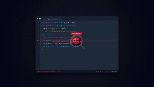 Code Editor Bug Fixing Animation video