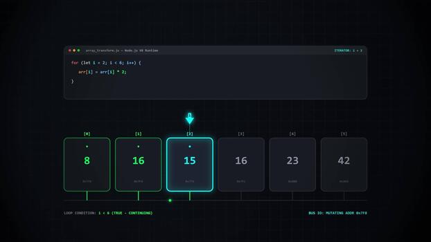 Code Loop Array Transformation Animation video
