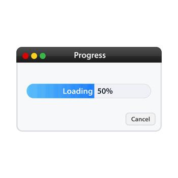 Loading progress bar interface. illustration vector