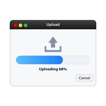 File upload progress interface. illustration vector
