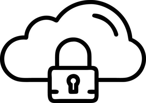Cloud security icon vector