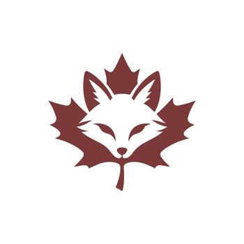 Maple Leaf Fox Logo leaf vector