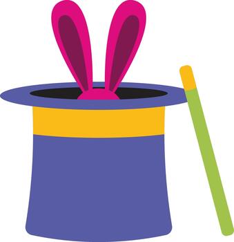 Rabbit in a Magic Hat. vector