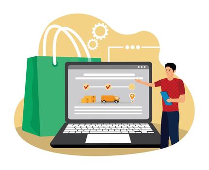 Order processing concept. vector