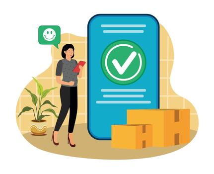Order processed concept. vector