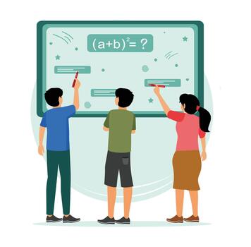 Data visualizations on interactive whiteboard concept. vector