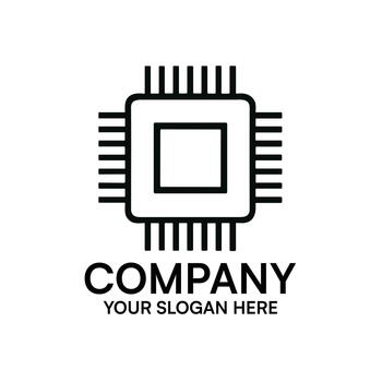 Microchip processor icon design vector