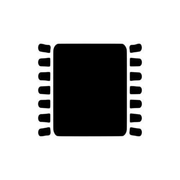Microchip processor computer hardware electronic component symbol icon vector