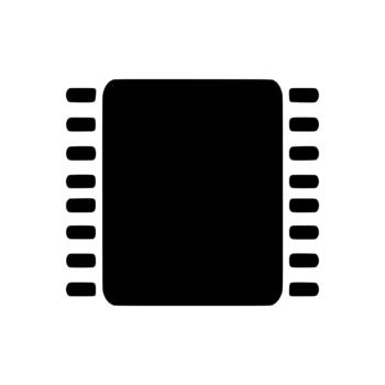 Processor microchip hardware technology electronic component icon design vector