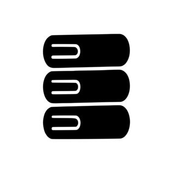 Minimalist server stack icon representing data storage and cloud computing infrastructure vector