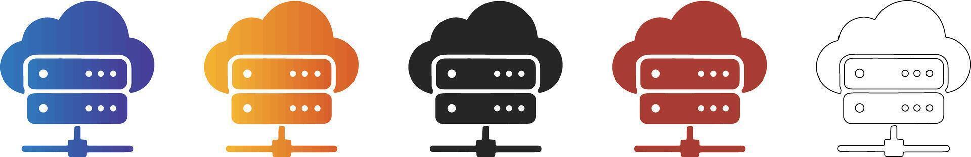 Cloud server data hosting network infrastructure icon vector