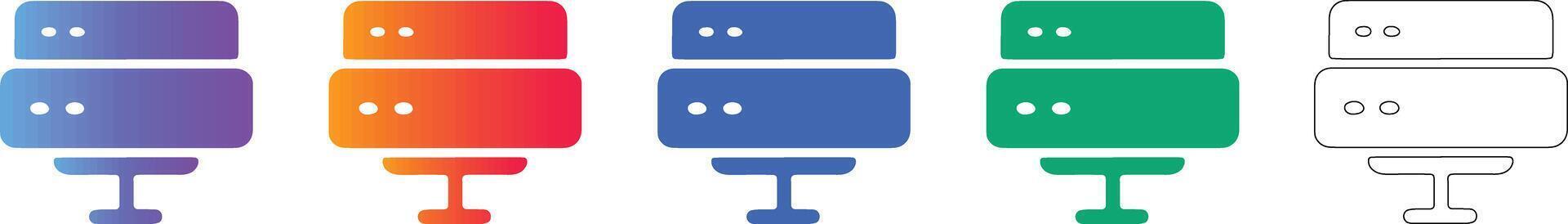 Data server tower network hardware icon vector