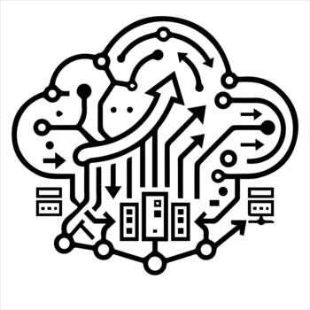 Cloud computing data connection network storage and processing system vector