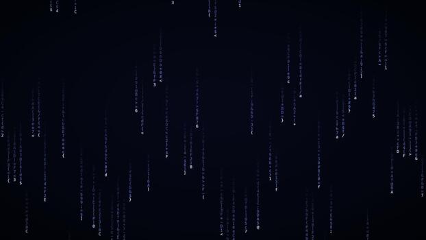 Indigo code matrix rain hacker code background digital data stream motion loop video