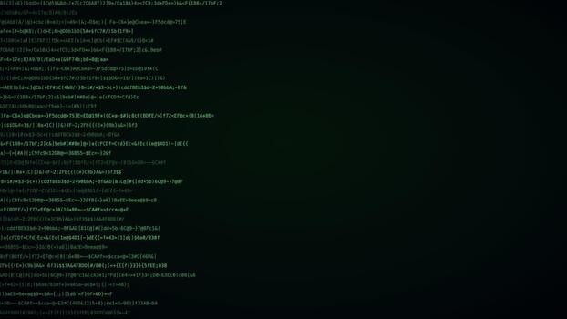 Matrix green scrolling code lines hacker code background digital data stream motion loop video