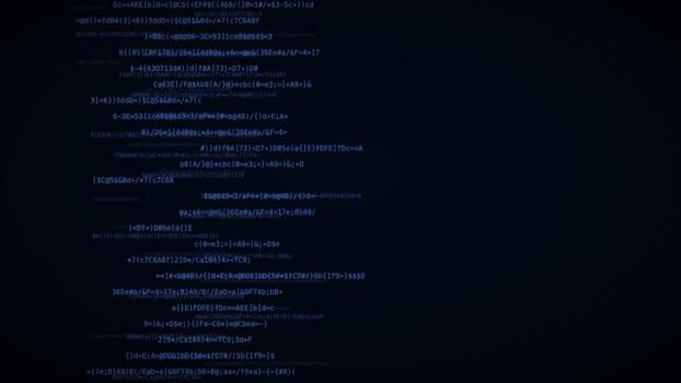 Deep blue layered code planes hacker code background digital data stream motion loop video
