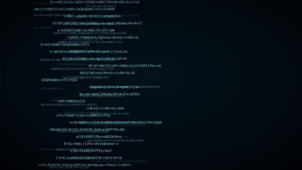 Cyan layered code planes hacker code background digital data stream motion loop video