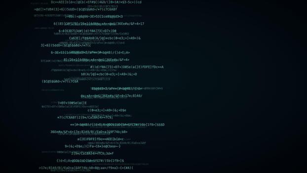 Teal cyber layered code planes hacker code background digital data stream motion loop video