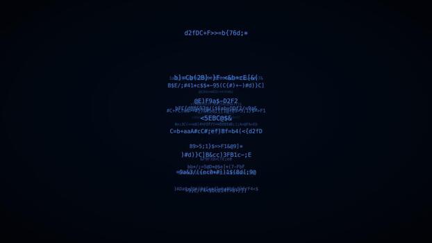 Deep blue vanishing point code hacker code background digital data stream motion loop video