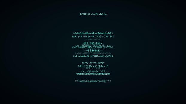 turquesa desaparecimento ponto código hacker código fundo digital dados corrente movimento ciclo video