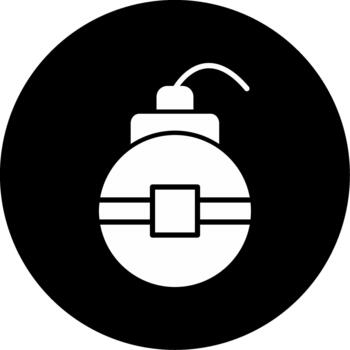 Exploding Time Bomb Glyph Circle Inverted vector