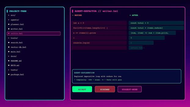 A digital ai copilot interface visualizes code refinement sequences as it processes multiple script modules within a dark glowing panel for software development workflows video