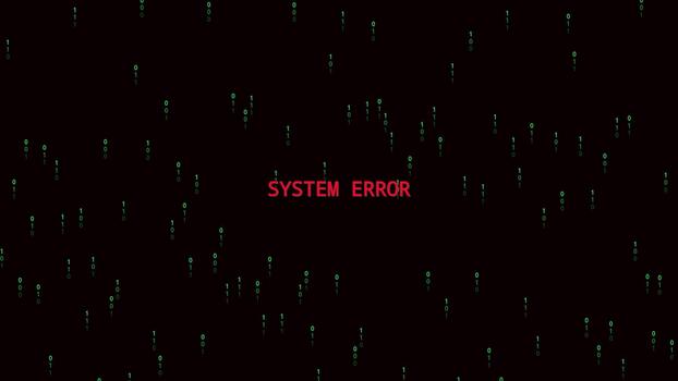 System Error Message With Digital Binary Code Glitch Effect video