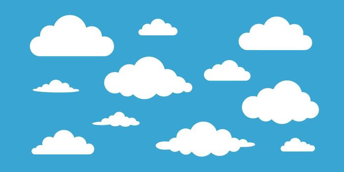 Cartoon Cloud Elements Set vector
