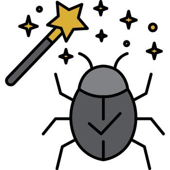 Magic Bug Fix and Software Debugging Icon vector