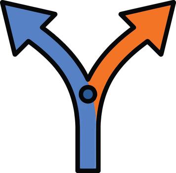 Split Path With Two Arrows vector