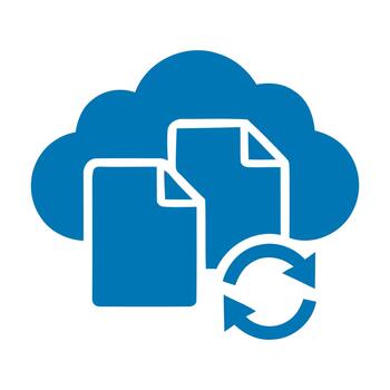 Blue Cloud Computing Icon with Document Sync Symbol vector