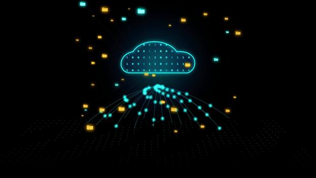 abstrait nuage l'informatique Les données réseau boucle sans couture boucle video