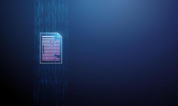3d azul datos corriente con documento adentro. grande datos, información fluir, digital documento, binario código, datos transferir, nube base de datos, Procesando, analítica concepto vector