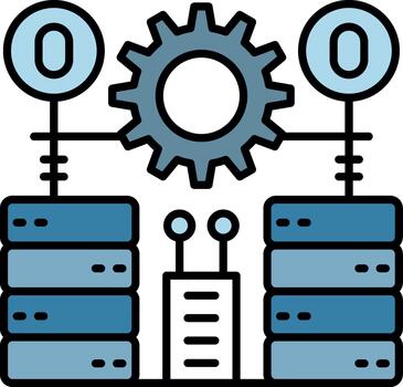 Streamlined Data Processing Icon for Technology Related Projects vector