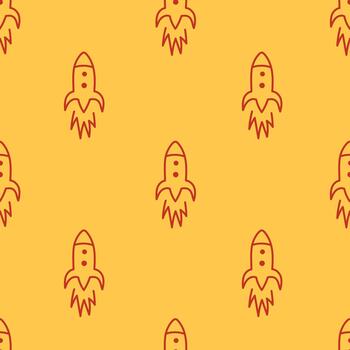 Rocket Launch Seamless Pattern vector