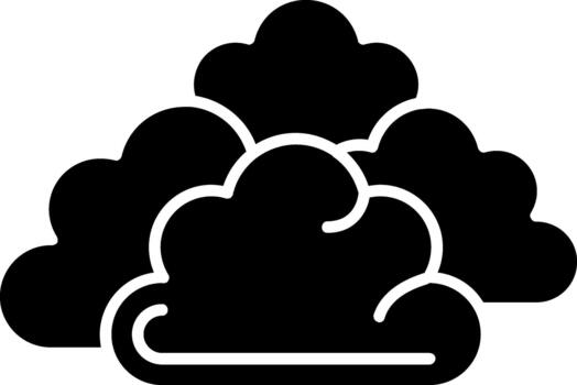 mínimo nube ilustración para digital interfaz diseño sólido vector