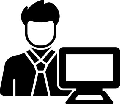 distintivo usuario ordenador personal símbolo para creativo proyectos sólido vector