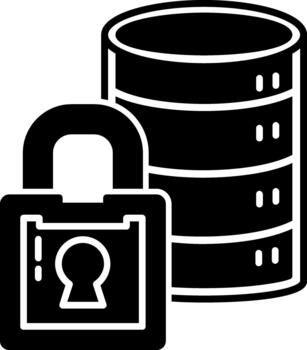 único datos seguridad gráfico icono para digital diseño sólido vector