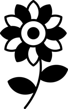 distintivo flor símbolo para creativo proyectos sólido vector
