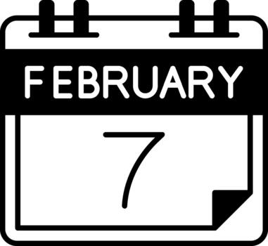 febrero 7 7 creativo elemento para interfaz proyectos sólido vector